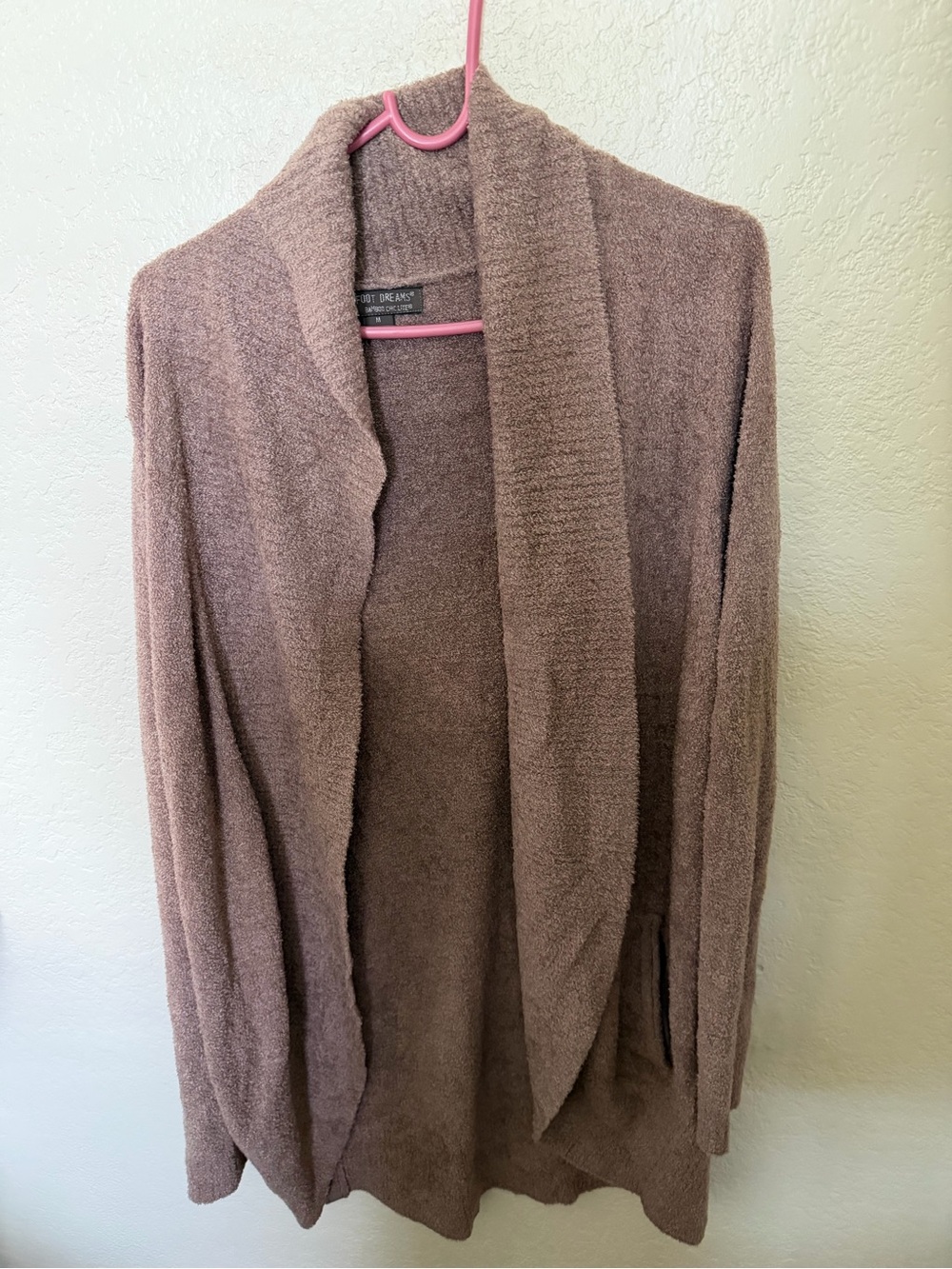 Barefoot Dreams Cozy Open-Front Cardigan - Mauve Taupe